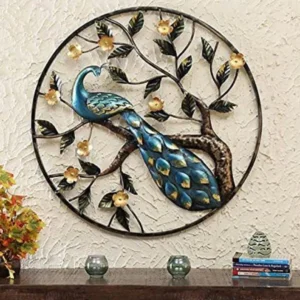 Round Peacock Wall Art